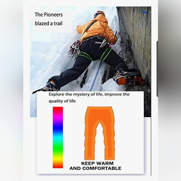 Mens Hiking Snow Ski Pants Waterproof Outdoor Insulated Pants - Picture 2 of 7